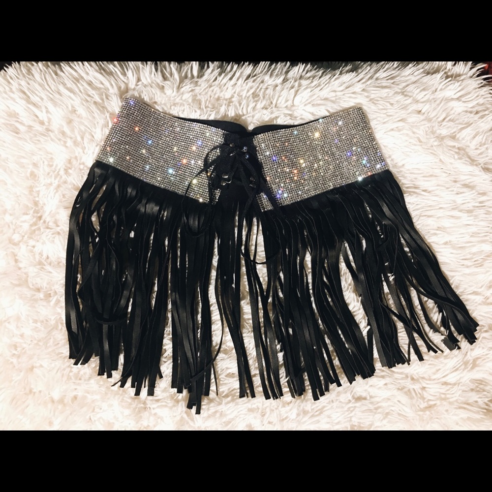Festival diamond leather skirt/belt
